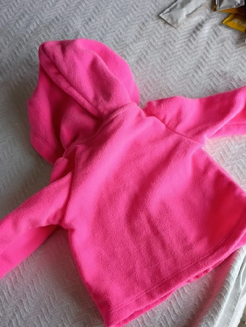 Carter's Bright Pink Fleece Hooded Baby Jacket with Star-Lined Hood